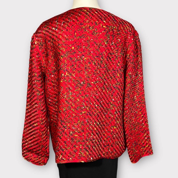 Chico's (L) Woven Silk Jacket - Picture 6 of 10